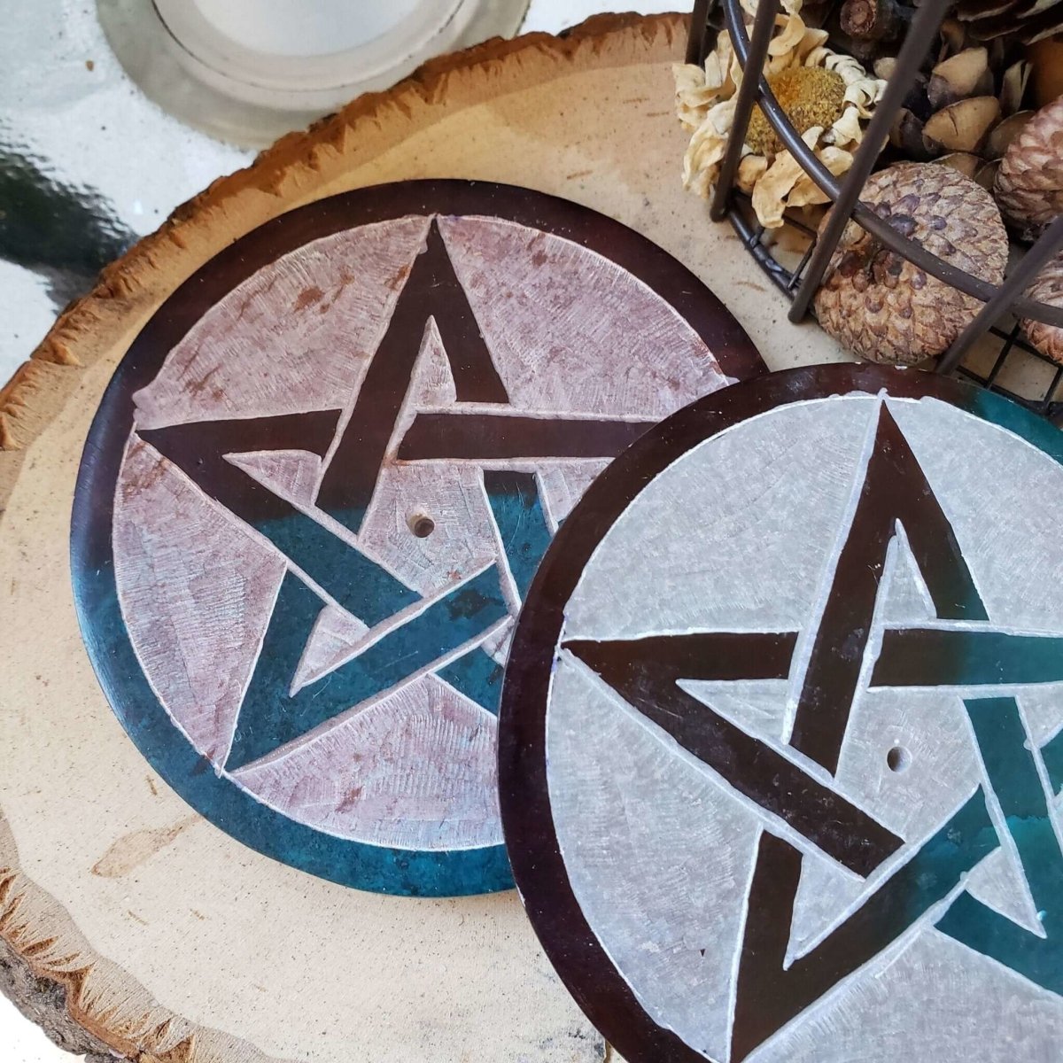 Soapstone Pentacle Incense Burner -