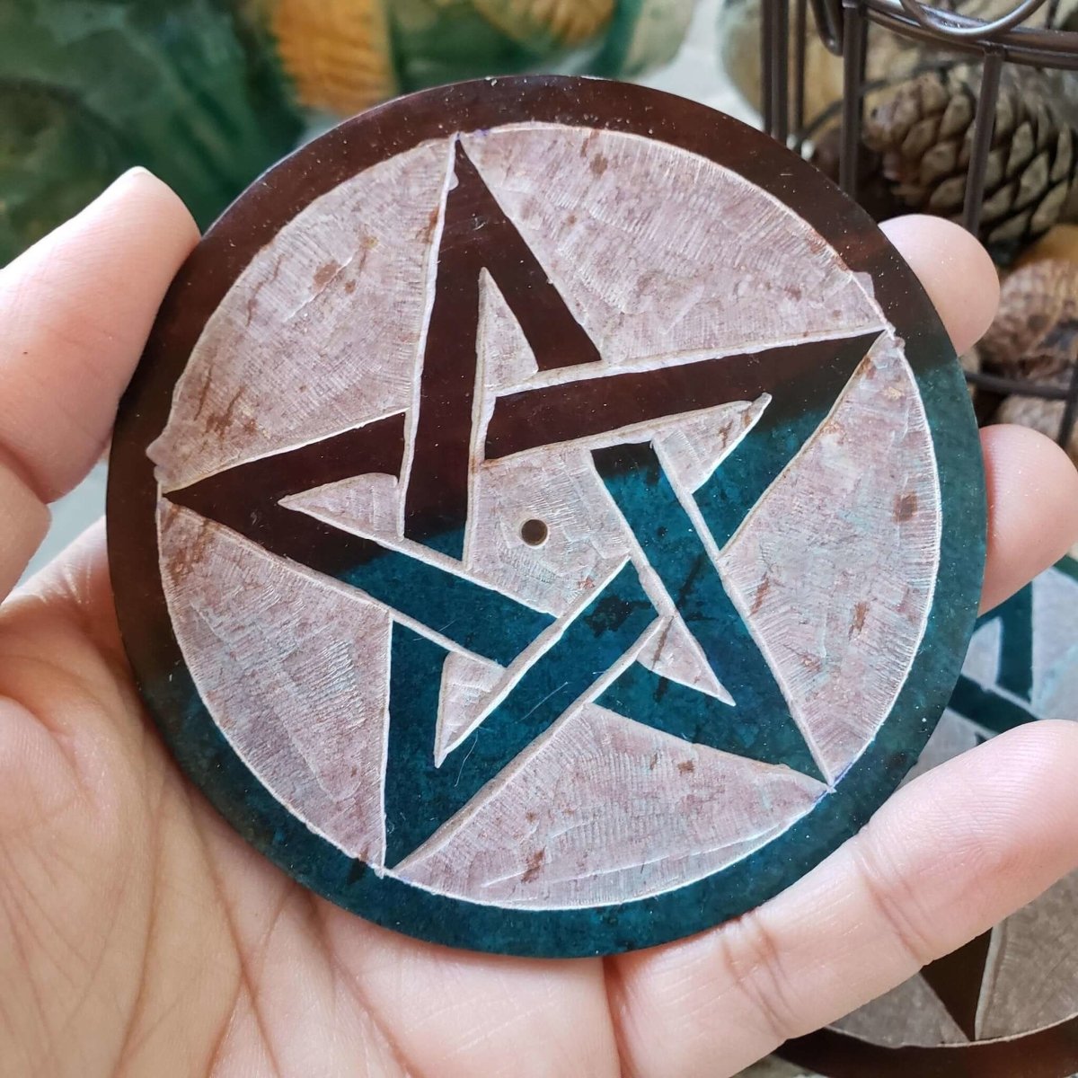 Soapstone Pentacle Incense Burner -