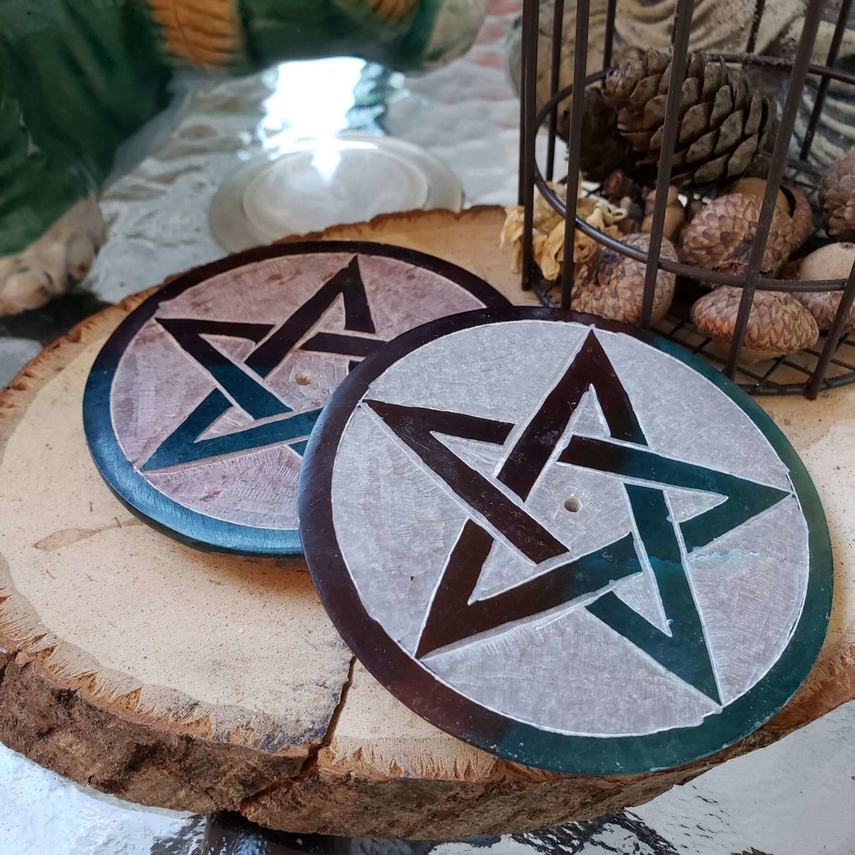 Soapstone Pentacle Incense Burner -