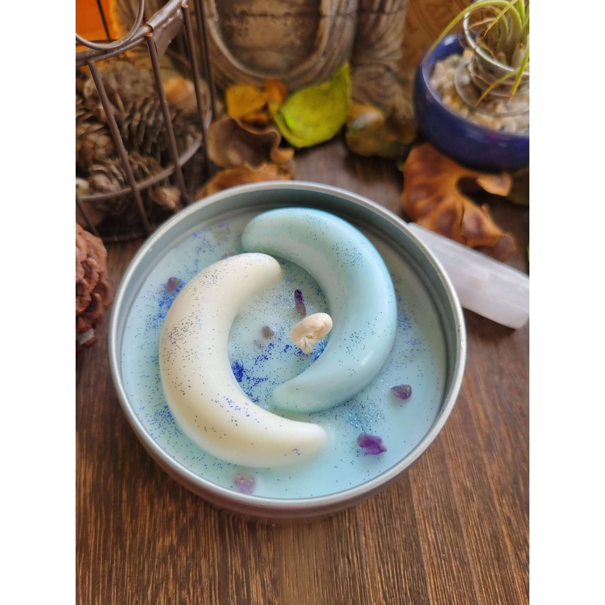 Soy Candles with Crystal chips 8 oz -