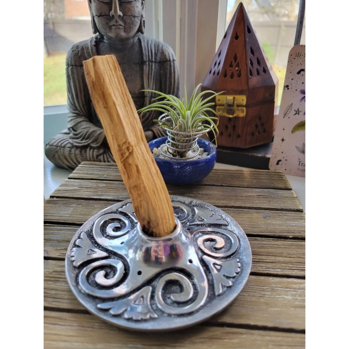 Spiral Metal Burner /Chime Candle Holder/ Palo Santo Stick Holder/Candle Holder -