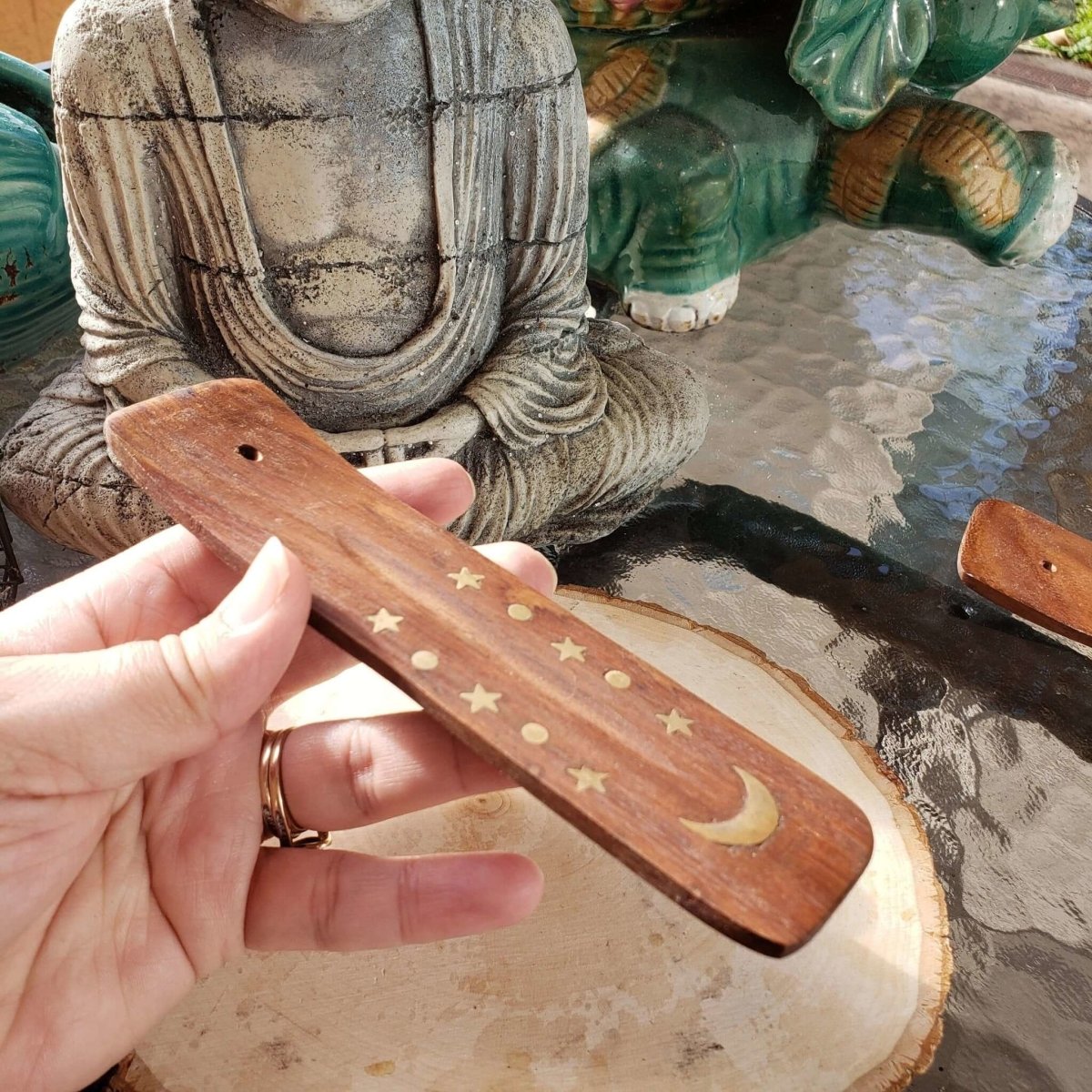 Star Moon Wood Boat Burner 5"L -