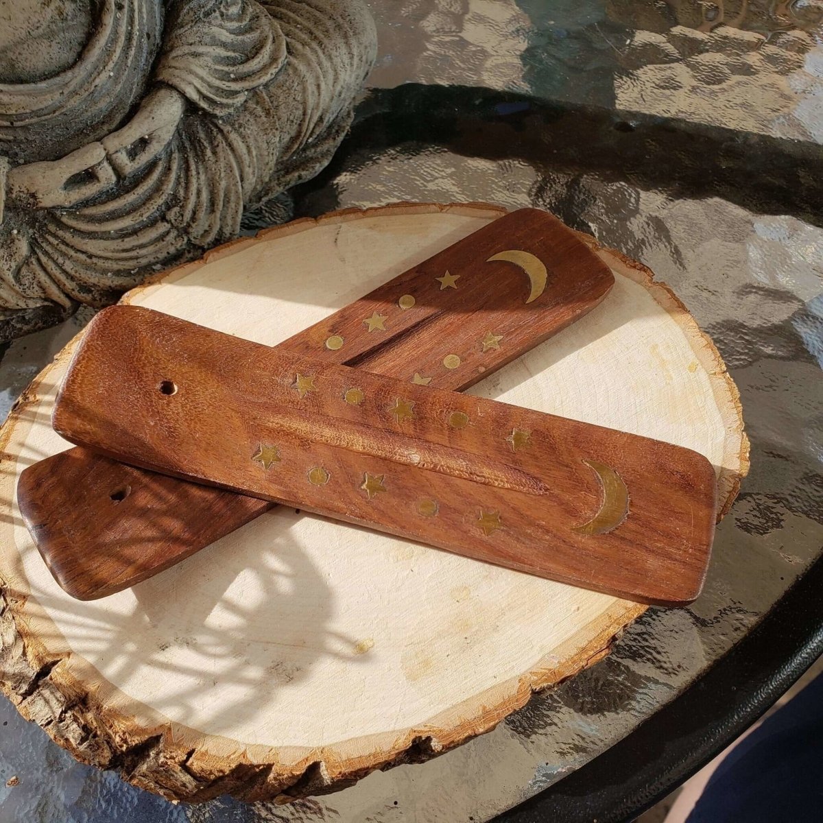 Star Moon Wood Boat Burner 5"L -