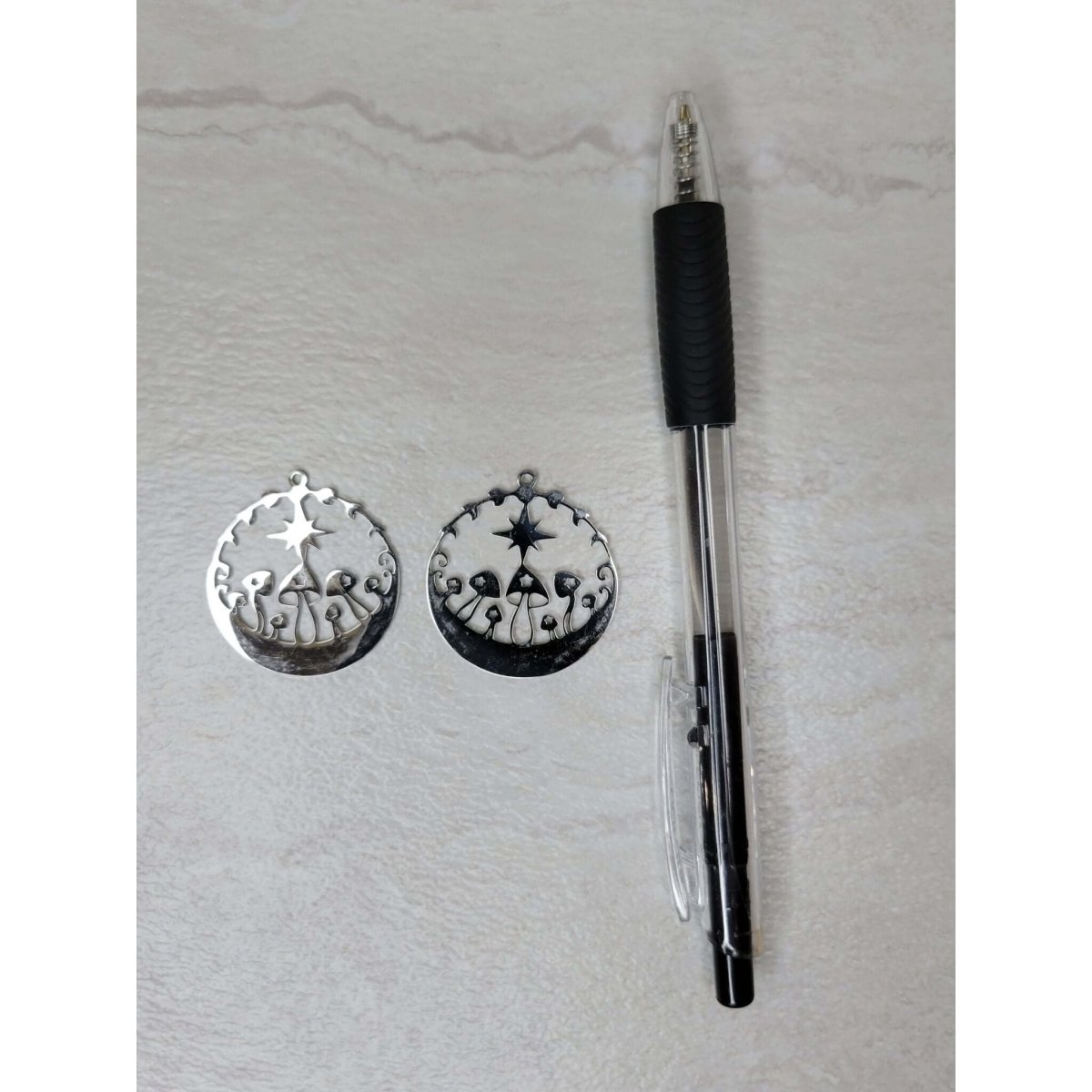 Star Mushroom Charms, Moon Phases with Mushroom Pendants Jewelry making -Charms & Pendants