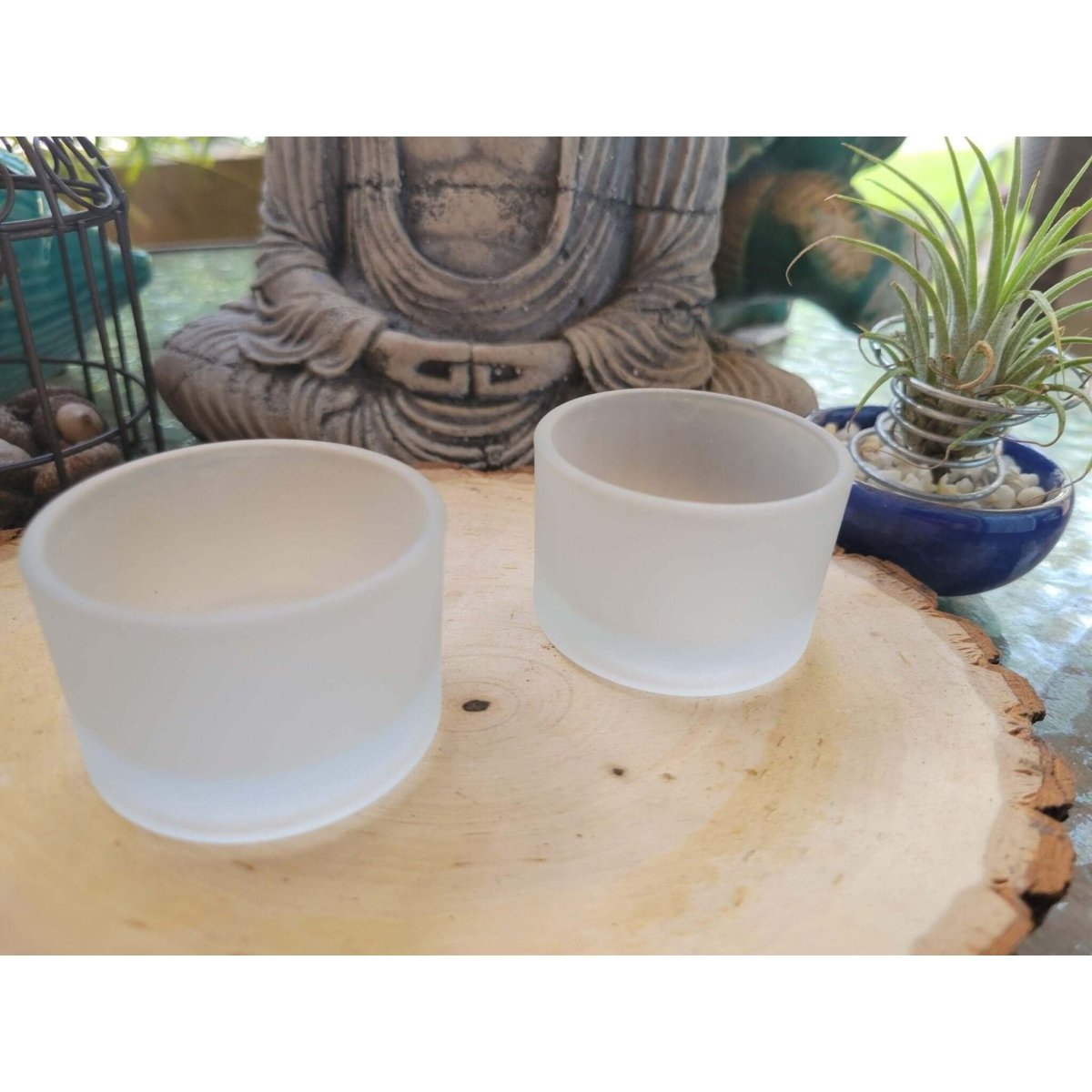 Tealight Candle Holder Frosted/ One Tealight Holder -