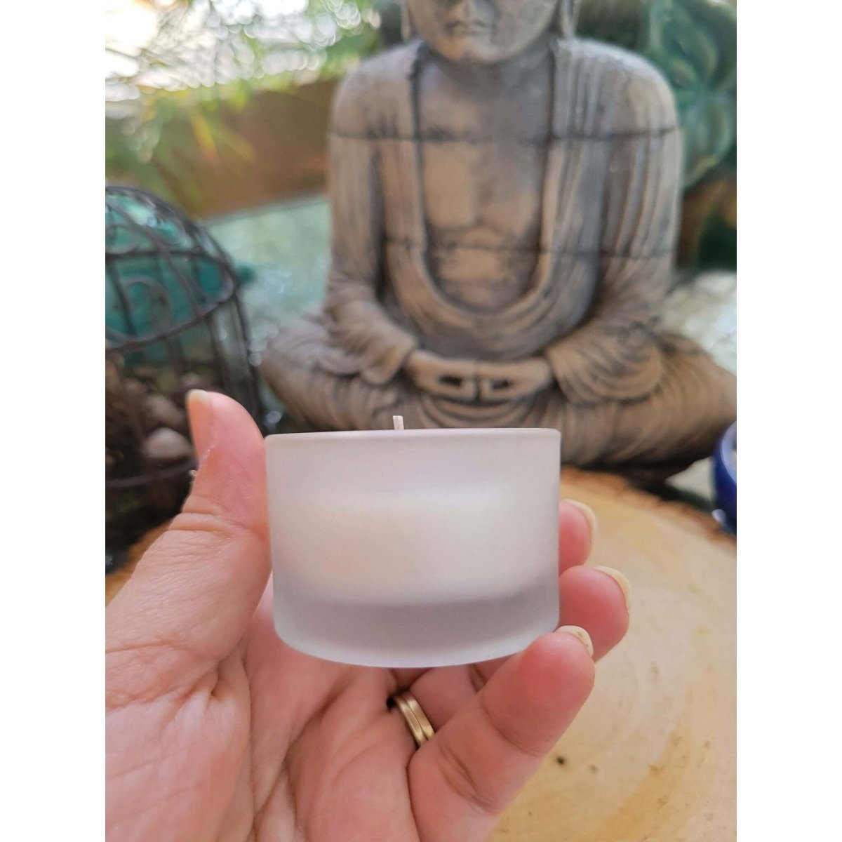 Tealight Candle Holder Frosted/ One Tealight Holder -