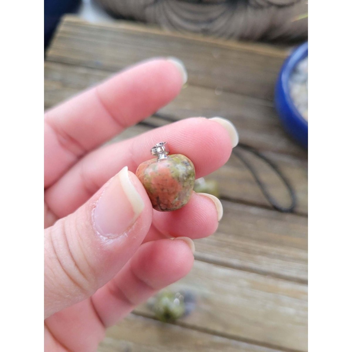 Unakite Pendants, Apple Crystal Pendant, Crystal Healing Pendants -crystal pendant