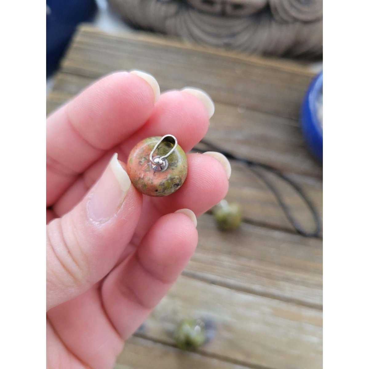 Unakite Pendants, Apple Crystal Pendant, Crystal Healing Pendants -crystal pendant