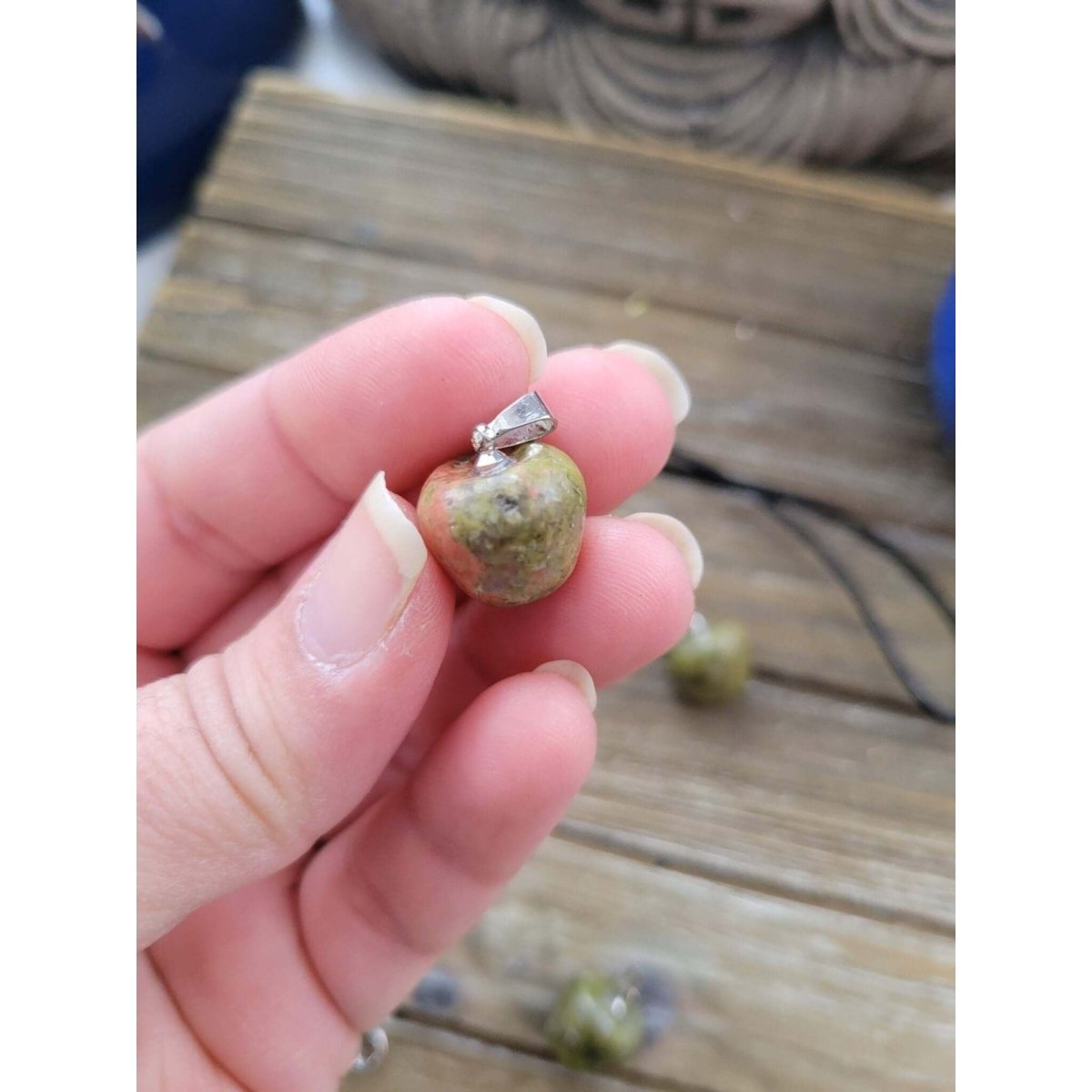 Unakite Pendants, Apple Crystal Pendant, Crystal Healing Pendants -crystal pendant