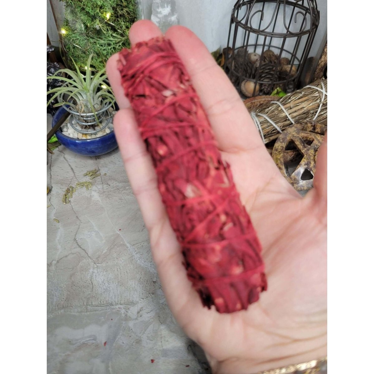 White Sage & Dragons Blood Smudge Stick - 4" -Herbs & Spices