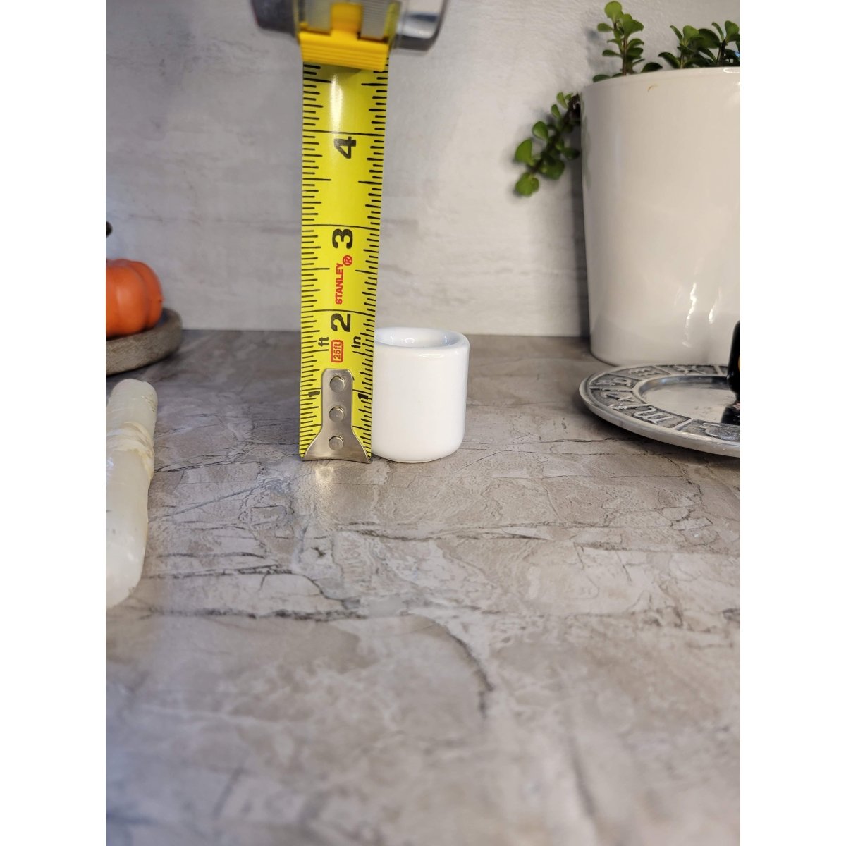 White Taper candle Holder, Ceramic handmade candle holder -