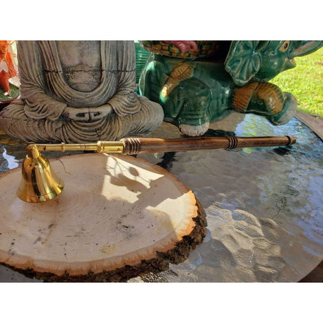 Wood and Brass Candle Snuffer/ Boho Decor / Vintage -Candle Snuffers