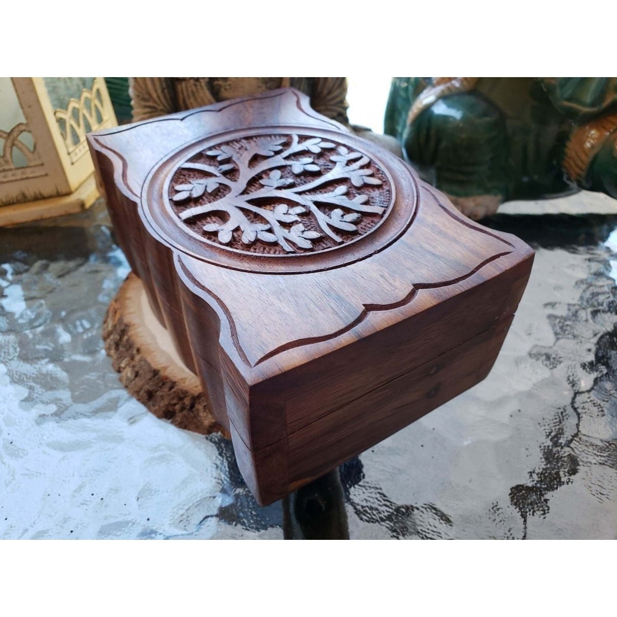 Wood Box, Tarot Box, Runes, Crystals, Witch Altar, Tree of Life Box -