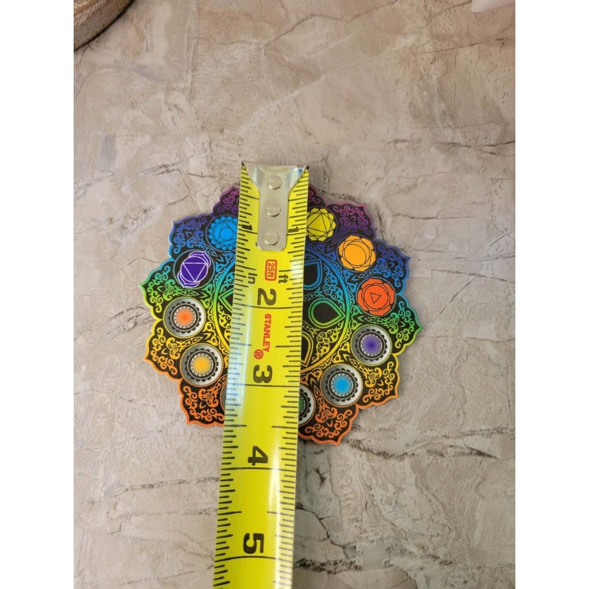 Wooden Hamsa, Seven Chakra Coaster Altar Tile -Coasters