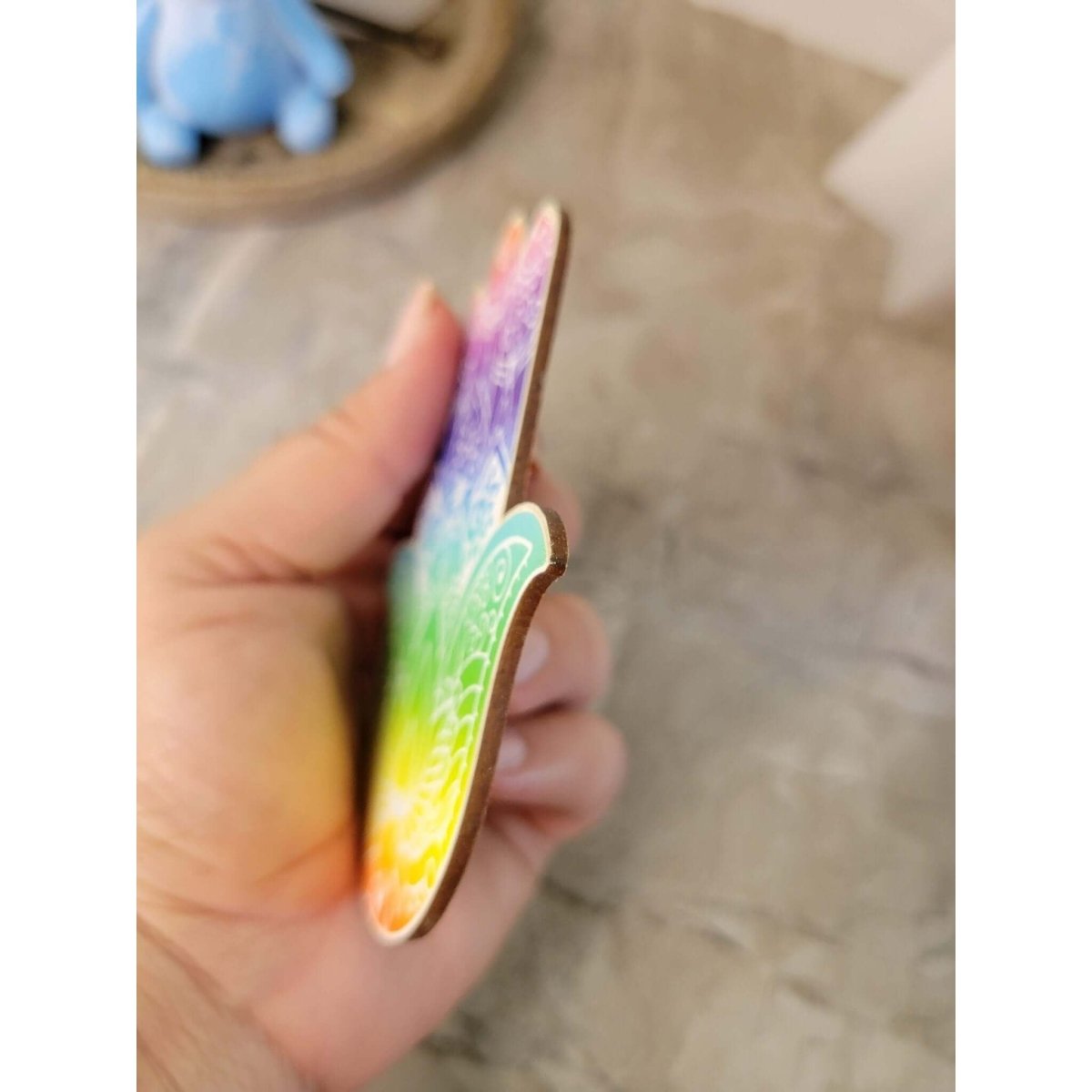 Wooden Hamsa, Seven Chakra Coaster Altar Tile -Coasters