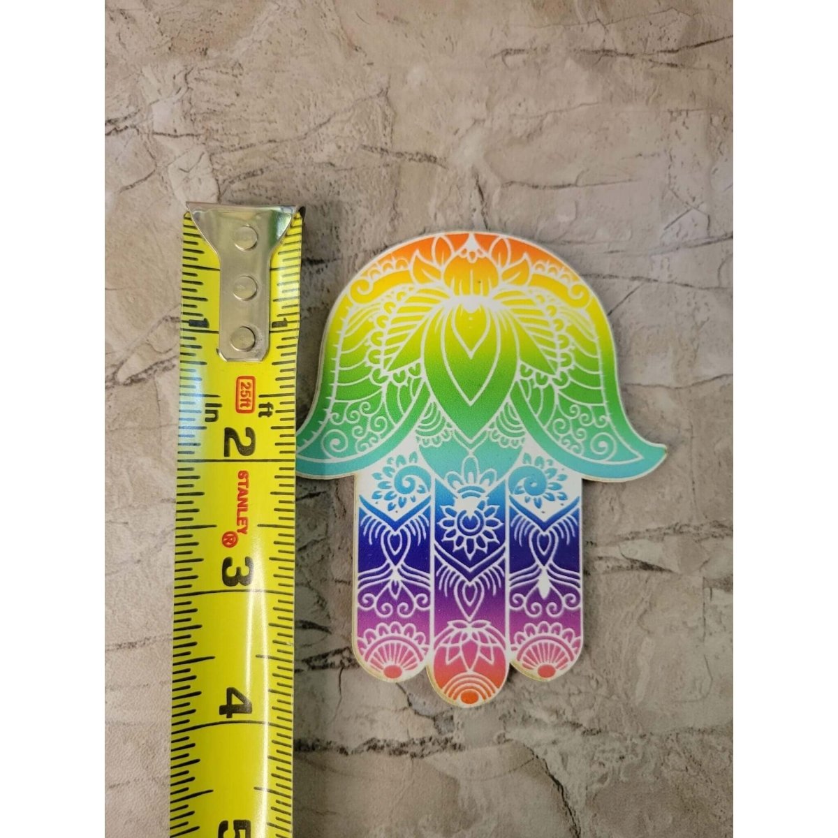 Wooden Hamsa, Seven Chakra Coaster Altar Tile -Coasters