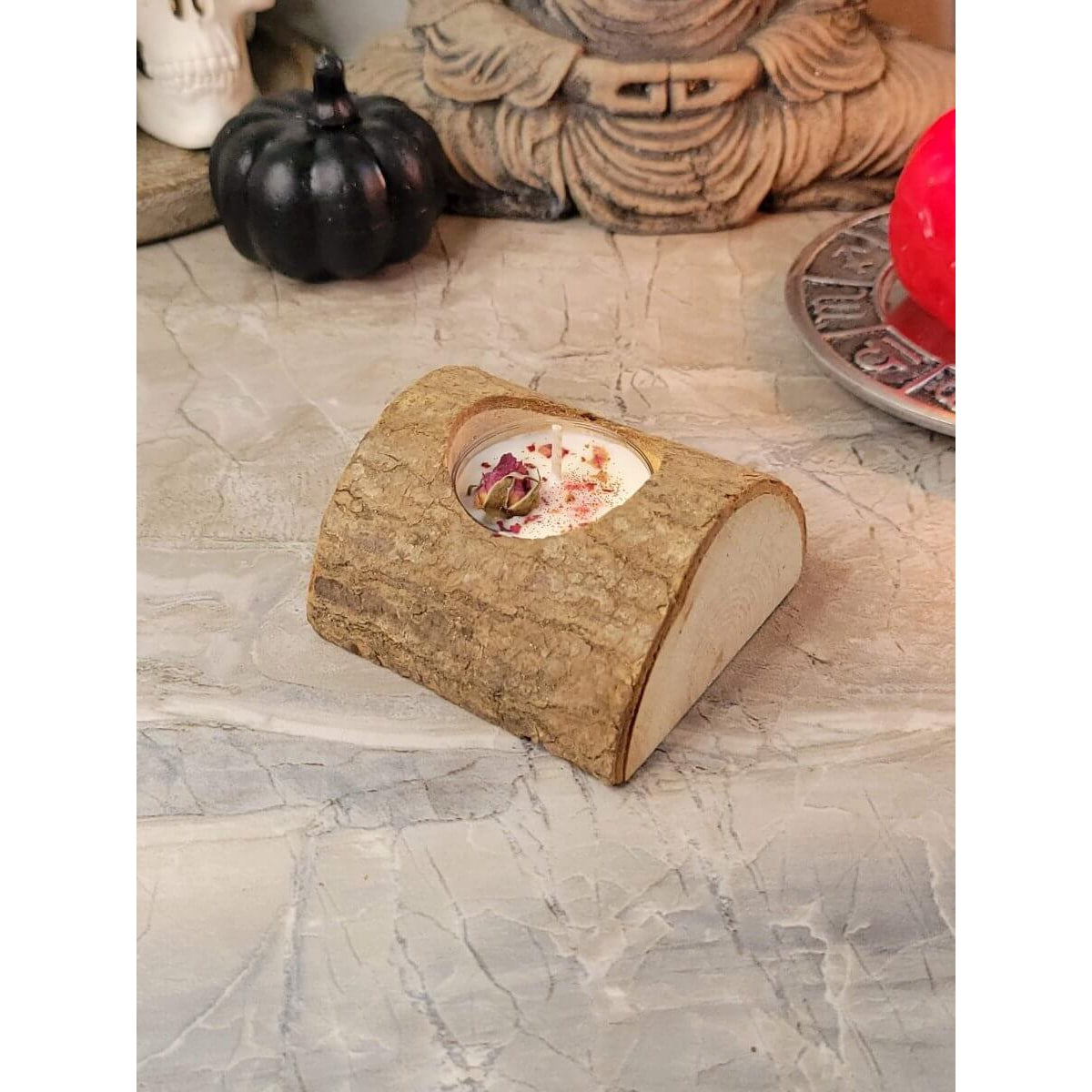 Wooden Natural Candle Holder, Tealight Candlestick Holder -Candle Holders