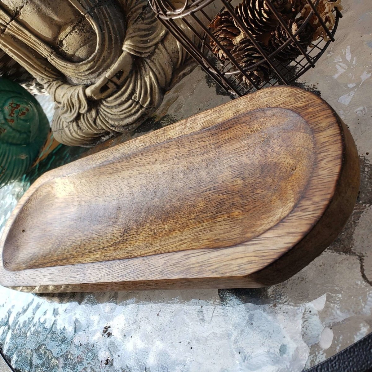 Wooden Tray Incense Burner, Double Stick Incense Holder -