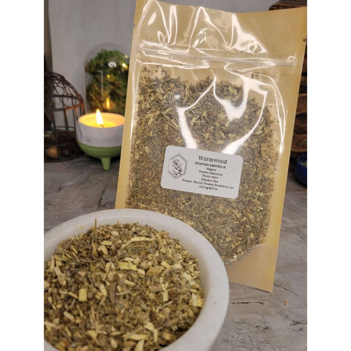 Wormwood, Cut & Sifted, Dried Herbs 1oz -Herbs & Spices