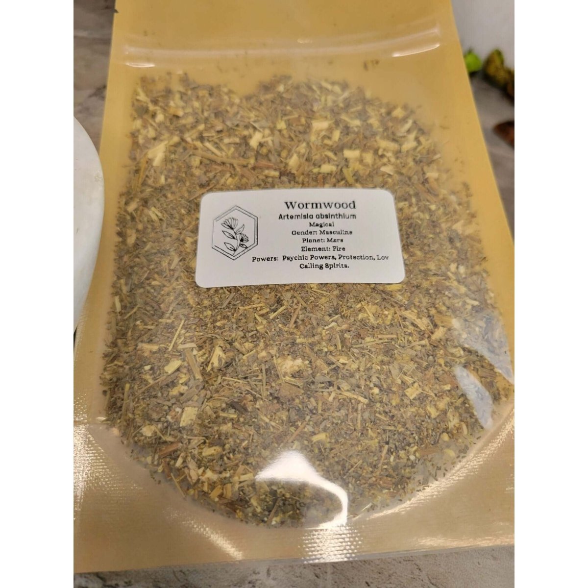 Wormwood, Cut & Sifted, Dried Herbs 1oz -Herbs & Spices