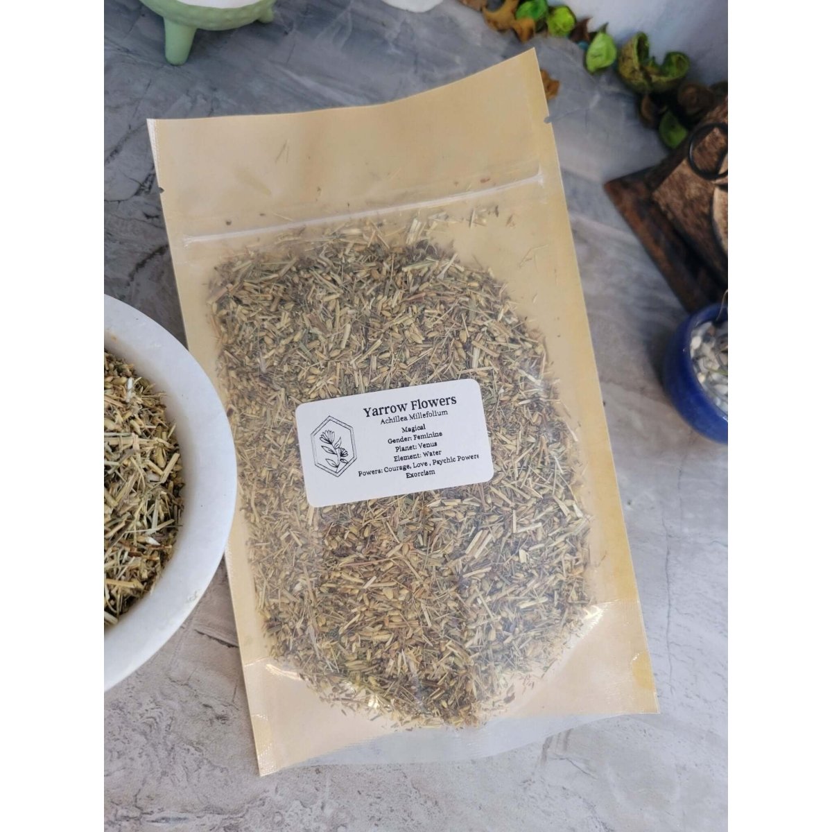 Yarrow Flower, Cut & Sifted 1oz -Herbs & Spices