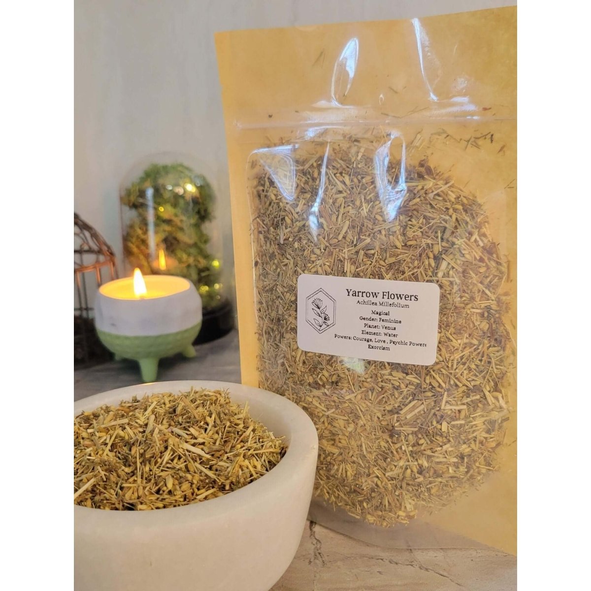 Yarrow Flower, Cut & Sifted 1oz -Herbs & Spices
