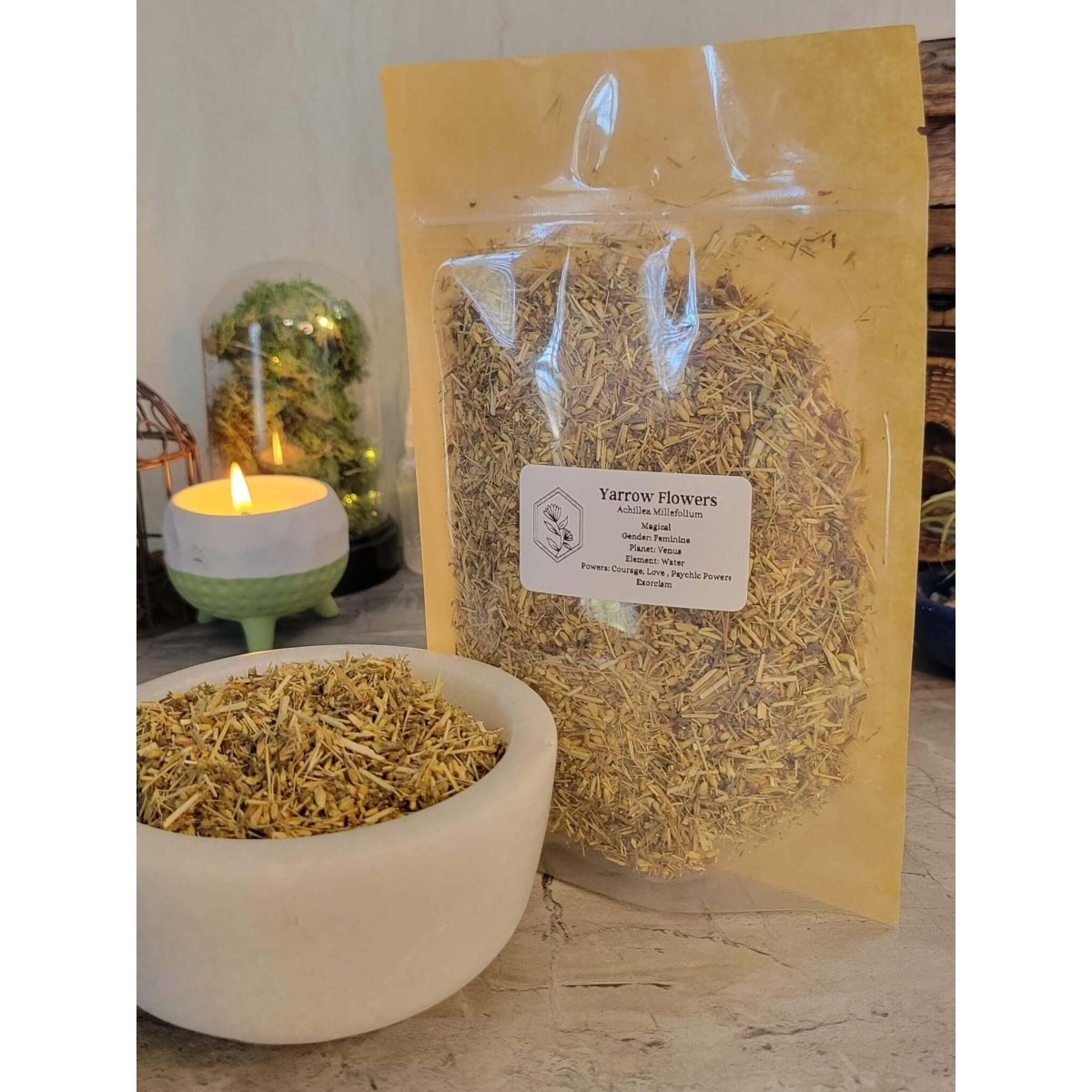 Yarrow Flower, Cut & Sifted 1oz -Herbs & Spices