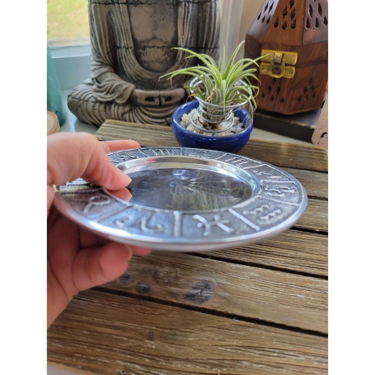 ZODIAC Metal Burner /Pillar Candle Holder or cone Buner /Altar Decoration -