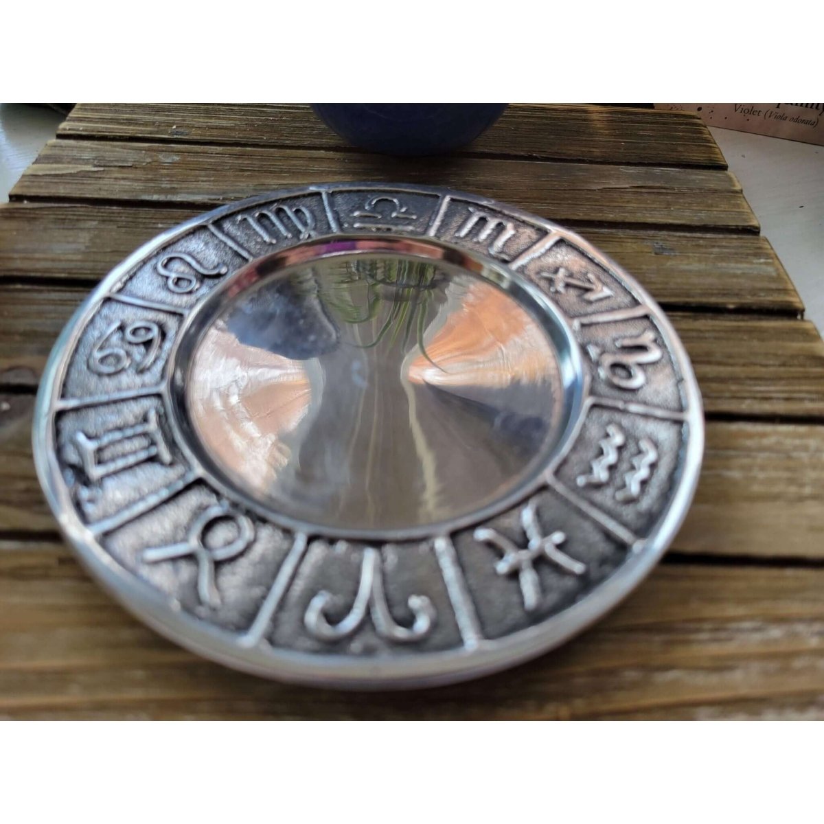 ZODIAC Metal Burner /Pillar Candle Holder or cone Buner /Altar Decoration -