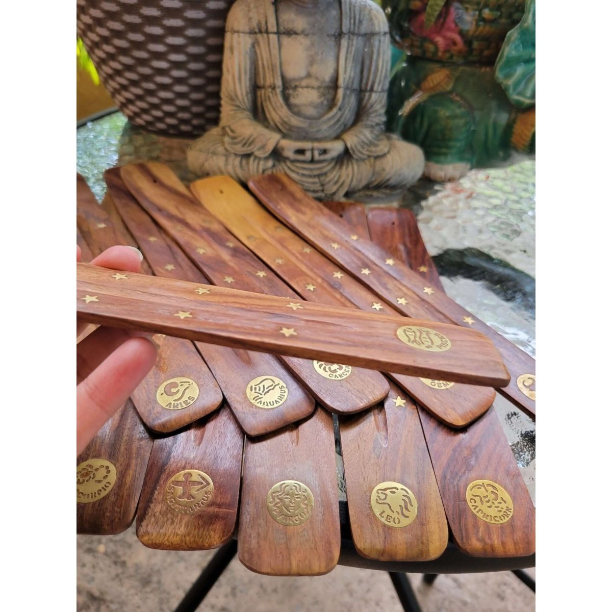 Zodiac Signs Wood Burner 10"L -