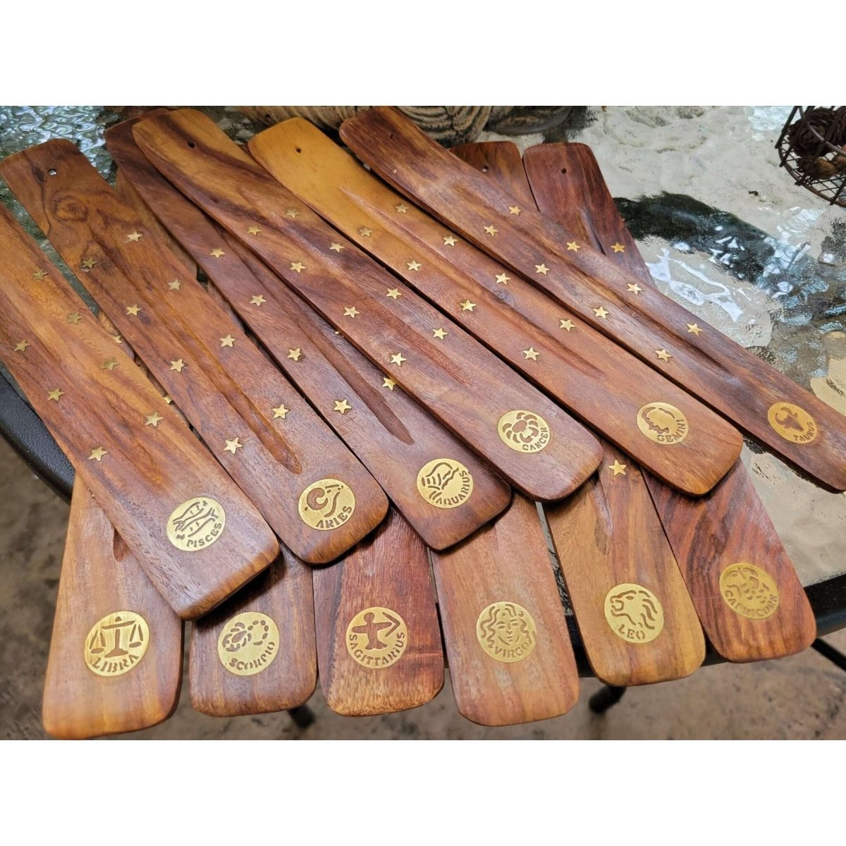 Zodiac Signs Wood Burner 10"L -