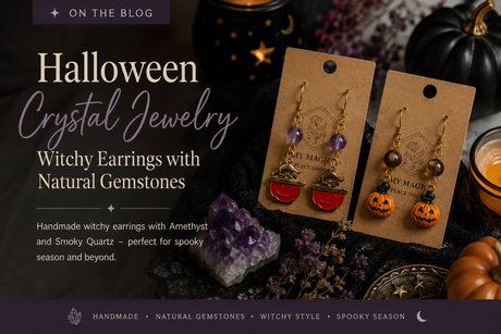 Halloween Crystal Jewelry: Witchy Earrings with Natural Gemstones