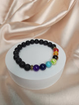 Chakra Gemstone Lava Rock  bracelets