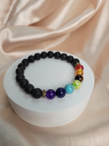 Chakra Gemstone Lava Rock  bracelets