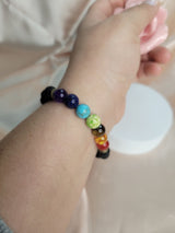 Chakra Gemstone Lava Rock  bracelets