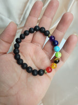 Chakra Gemstone Lava Rock  bracelets