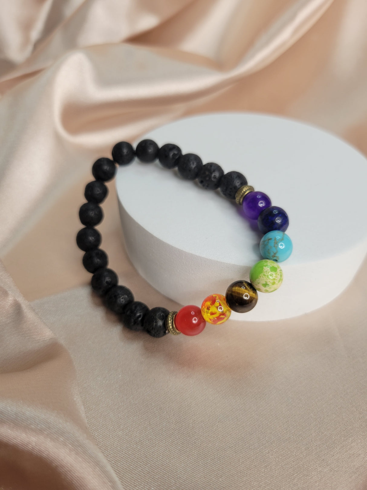 Chakra Gemstone Lava Rock  bracelets