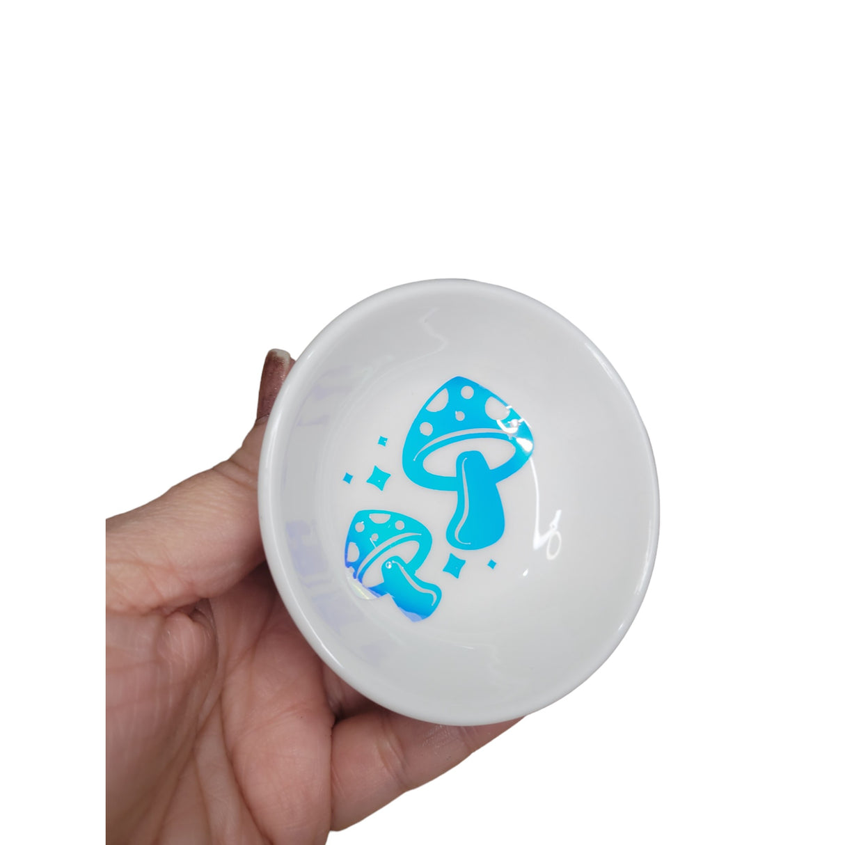 Moon Mushroom Handmade trinket dish , small dish , candle holder, Jewelry holder, Crystals Holders