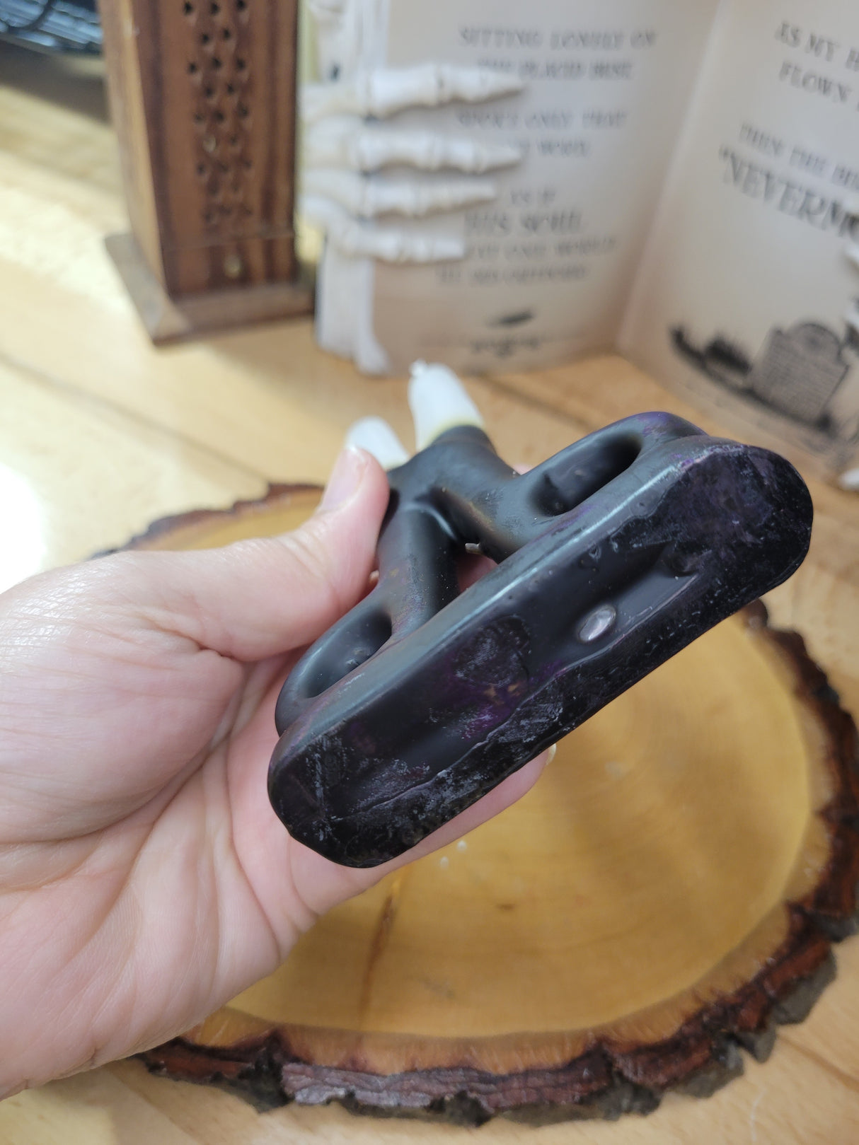 White & Black  Scissors shape candle- Cord cutting