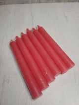 Red Taper Candles - Set of 6 - Handcrafted Home Decor