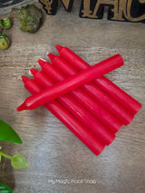 Red Taper Candles - Set of 6 - Handcrafted Home Decor