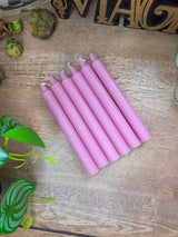 Pink 6 Inch Taper Candles | Unscented Paraffin Candles | Set of 6