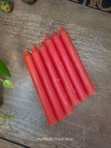 Orange 6 Inch Taper Candles | Unscented Paraffin Candles | Set of 6