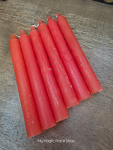 Orange 6 Inch Taper Candles | Unscented Paraffin Candles | Set of 6