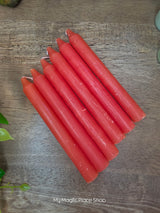 Orange 6 Inch Taper Candles | Unscented Paraffin Candles | Set of 6