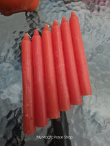 Orange 6 Inch Taper Candles | Unscented Paraffin Candles | Set of 6