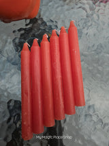 Orange 6 Inch Taper Candles | Unscented Paraffin Candles | Set of 6