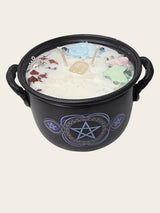 Five Elements Cauldron Candle | Handmade Soy Wax | Earth Air Fire Water Spirit |Pagan Altar