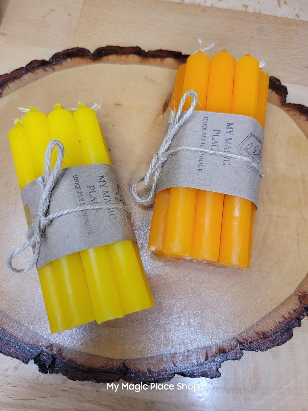 Mini Color Chime Spell Candles set of 10 unscented ritual candles in assorted colors for altar decor and spiritual practices.