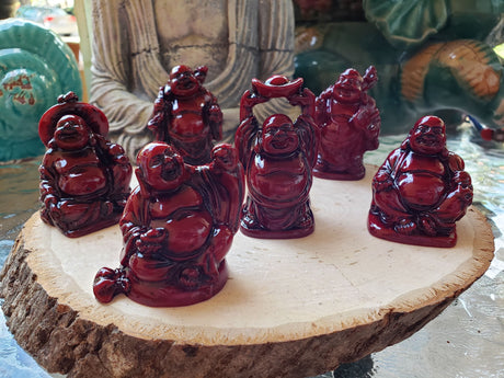 Laughing Buddha Figurines: Lucky Home Decor Altar Set of 6